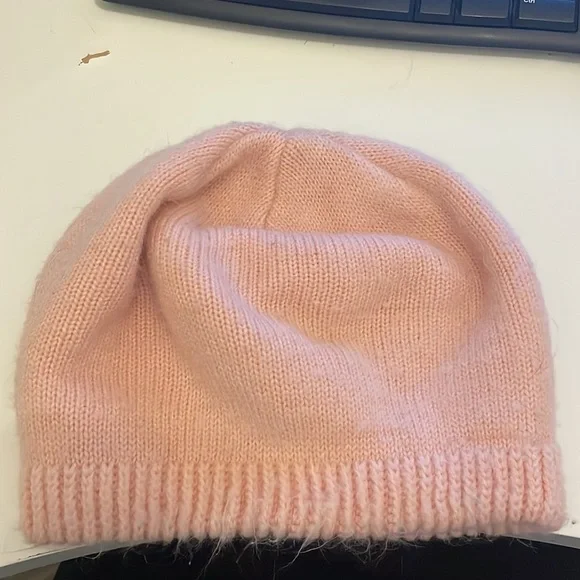 Vintage English Village Pink Knit Beanie Hat - Picture 2 of 6